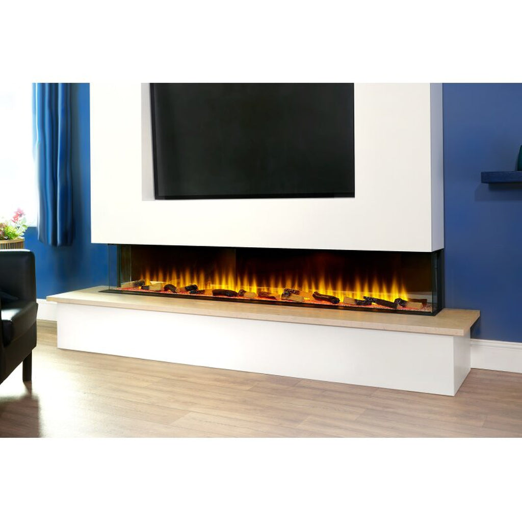 Sahara 81 Inch Electric Inset Media Wall Fire with Remote Control