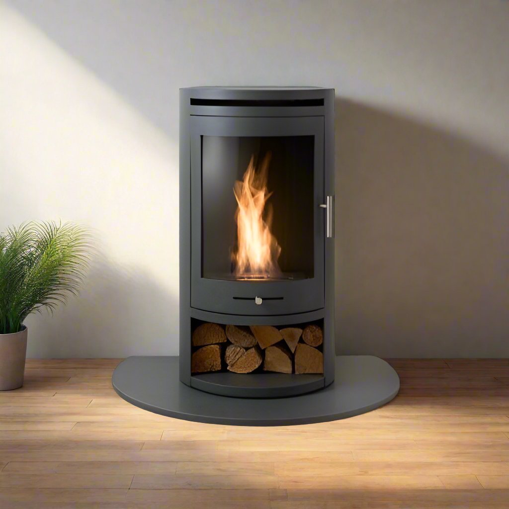 31 Inch Honed Black Granite Stone Truncated Hearth