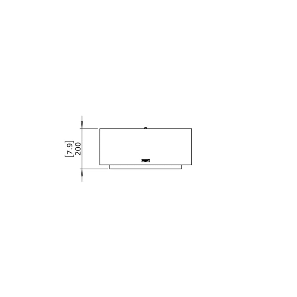 Technical line drawing of the EcoSmart Fire Grate 18 showing a side profile with a height dimension of 200mm.