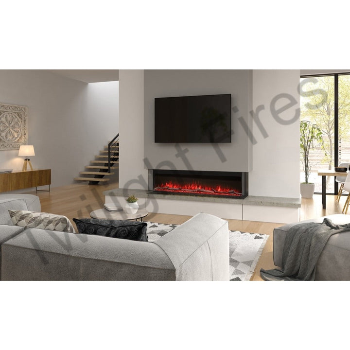 Luvelle 3D Panoramic Electric Fire 60 Inch 1/2/3 Sided Media Wall Electric Fire Insert-Twilight Fires