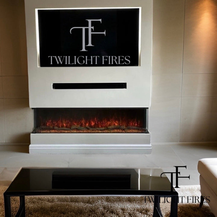 Luvelle 80” Panoramic Electric Fire - 1/2/3 Sided Media Wall Fire Insert-Twilight Fires