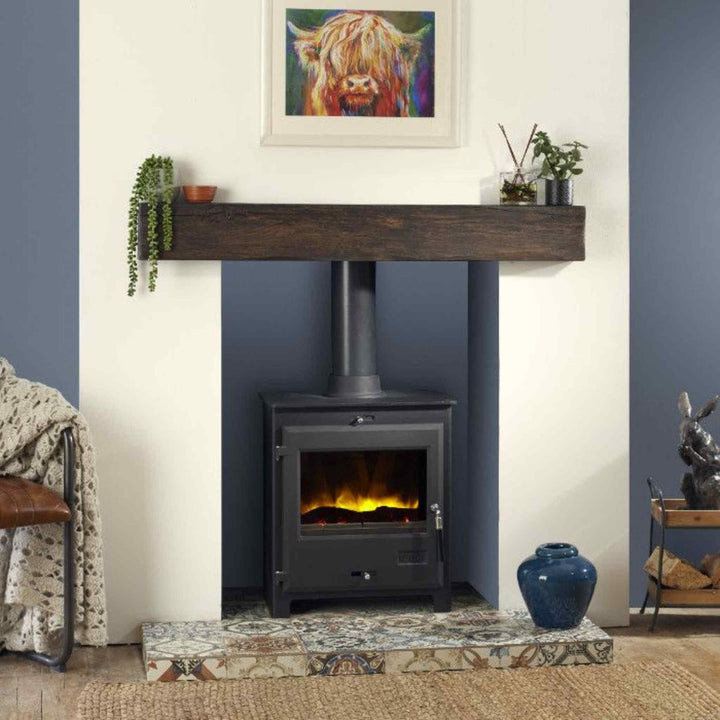 OER Artisan Wood Finish Non-Combustible Geocast Fireplace Beam