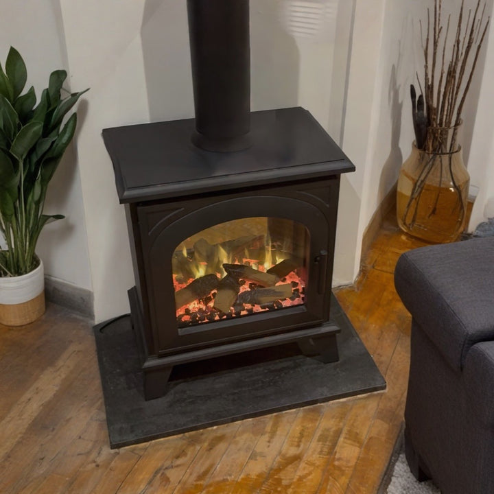 Ravenna Electric Stove – Realistic Log Effect & LED Flames | Firetti by OER Electric Fire-Twilight Fires