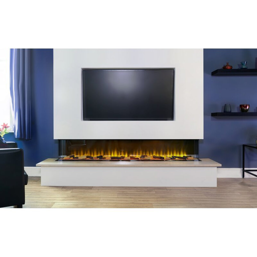 Sahara 81 Inch Electric Inset Media Wall Fire with Remote Control