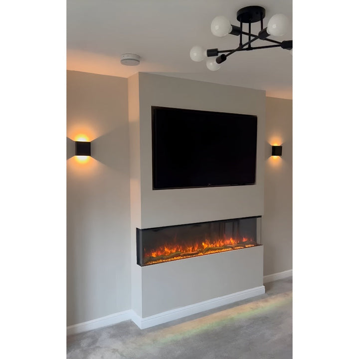Slimline Panoramic HD Electric Fire 1/2/3 Sided Media Wall Electric Fire Insert-Twilight Fires