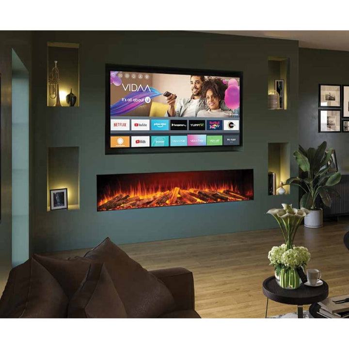 Solution Fires LUX 200 HD 2000MM Panoramic Electric Fire - 1/2/3 Sided Media Wall Electric Fire-Twilight Fires