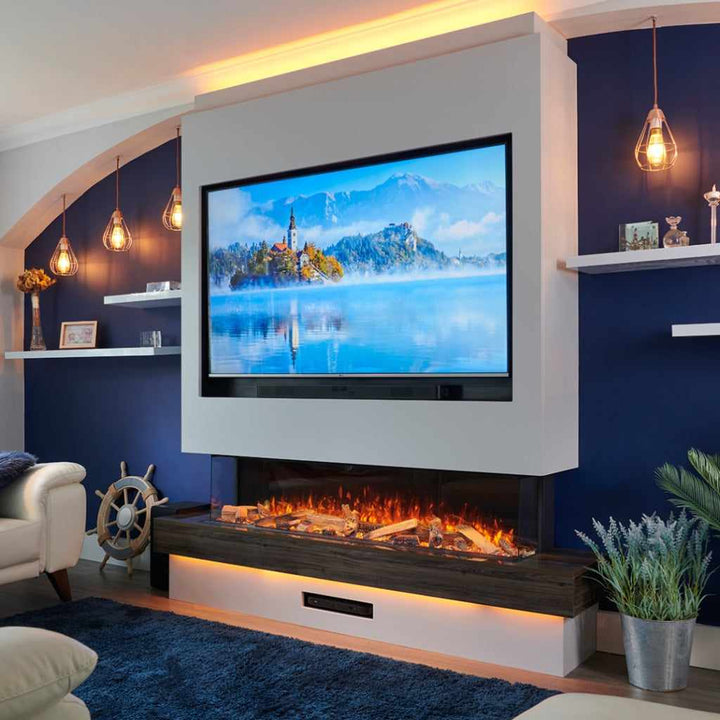 Solution SLE100 HD 1000MM Panoramic Electric Fire - 1/2/3 Sided Media Wall Electric Fire Insert-Twilight Fires