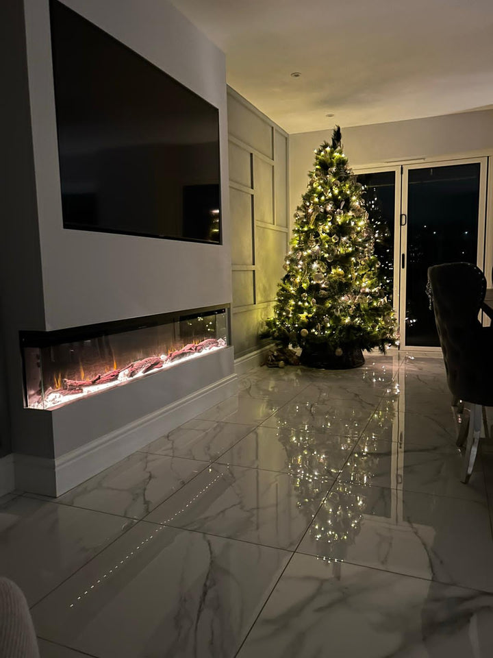 Spectrum Series 72 Inch 3 Sided Panoramic HD+ Media Wall Electric Fire Insert-Twilight Fires