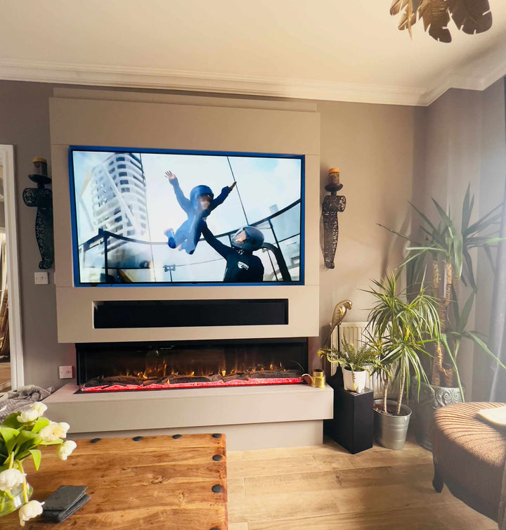 Spectrum Series 82 Inch 3 Sided Panoramic HD+Media Wall Electric Fire Insert-Twilight Fires