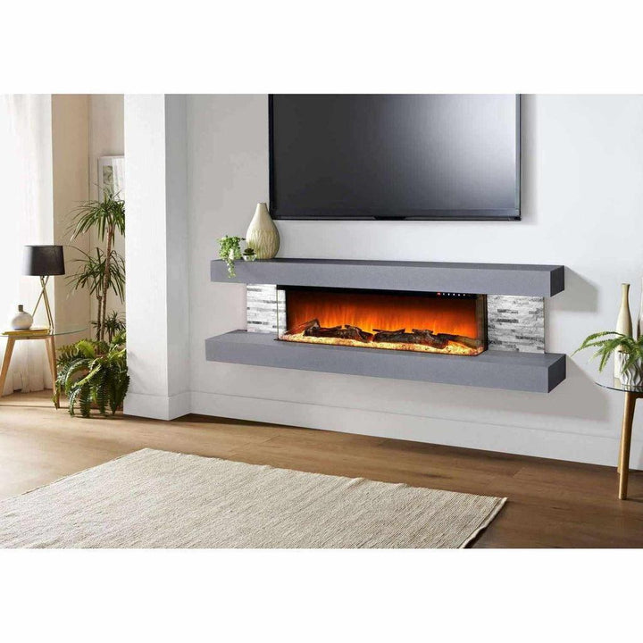 Vegas 96 Wall Mounted Fireplace Electric - Floating Fireplace