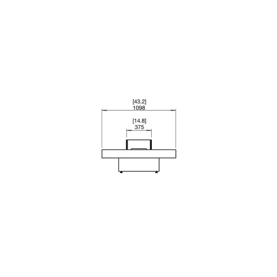 Technical line drawing of the EcoSmart Fire Gin 90 (Low) showing front view dimensions in millimetres.