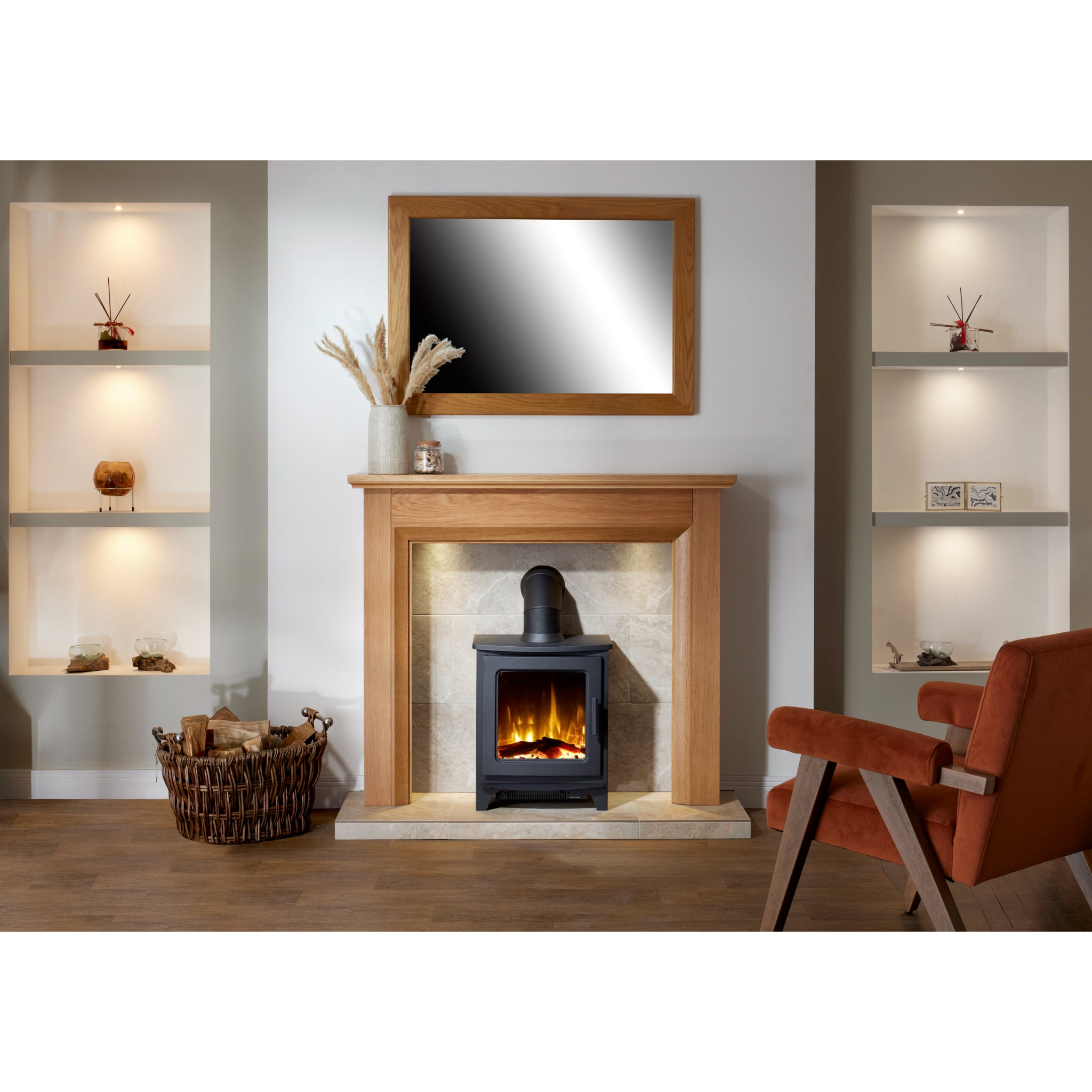 Milan Electric Stove – Realistic Log Effect & LED Flames | OER Electric Fire-Twilight Fires