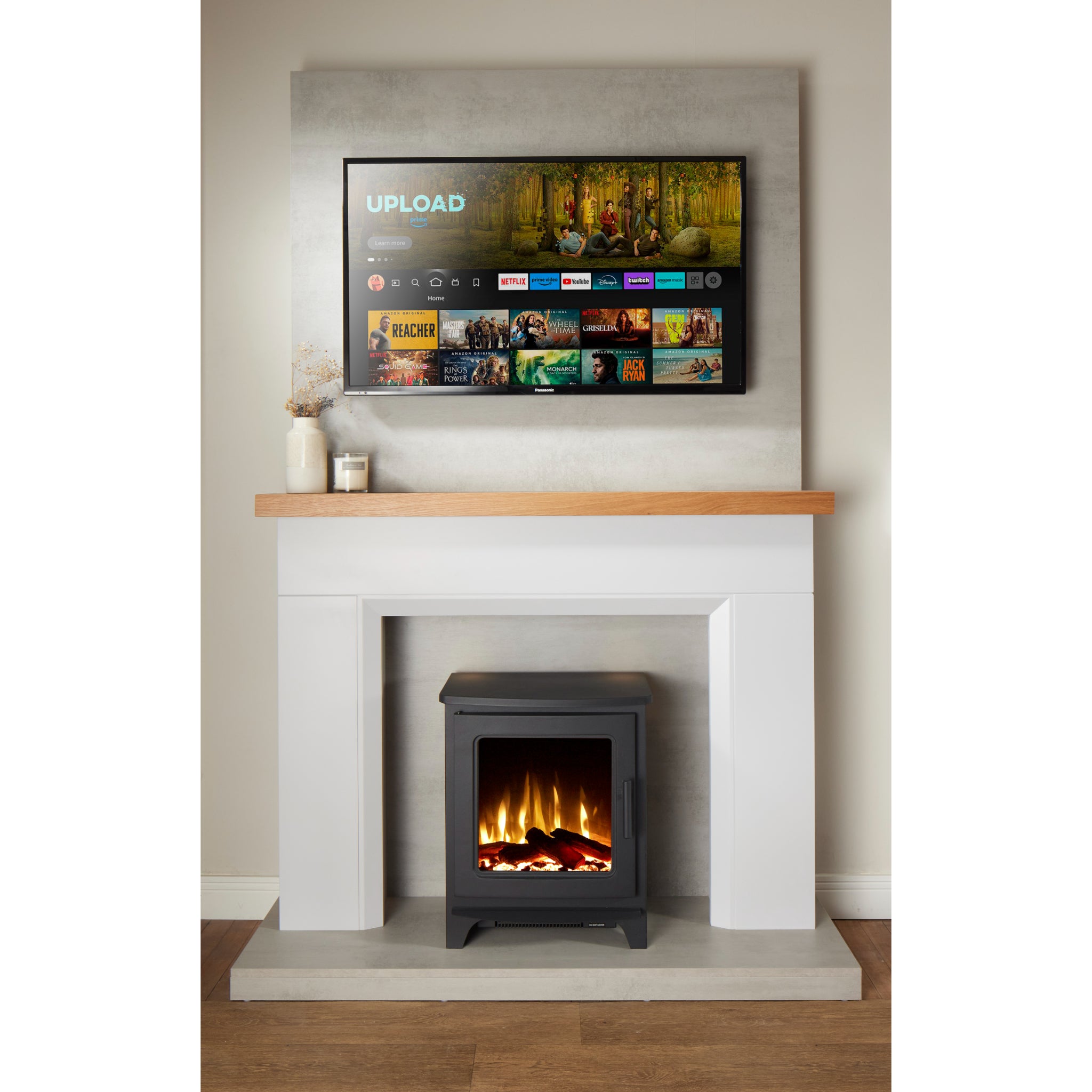 Milan Electric Stove – Realistic Log Effect & LED Flames | OER Electric Fire-Twilight Fires