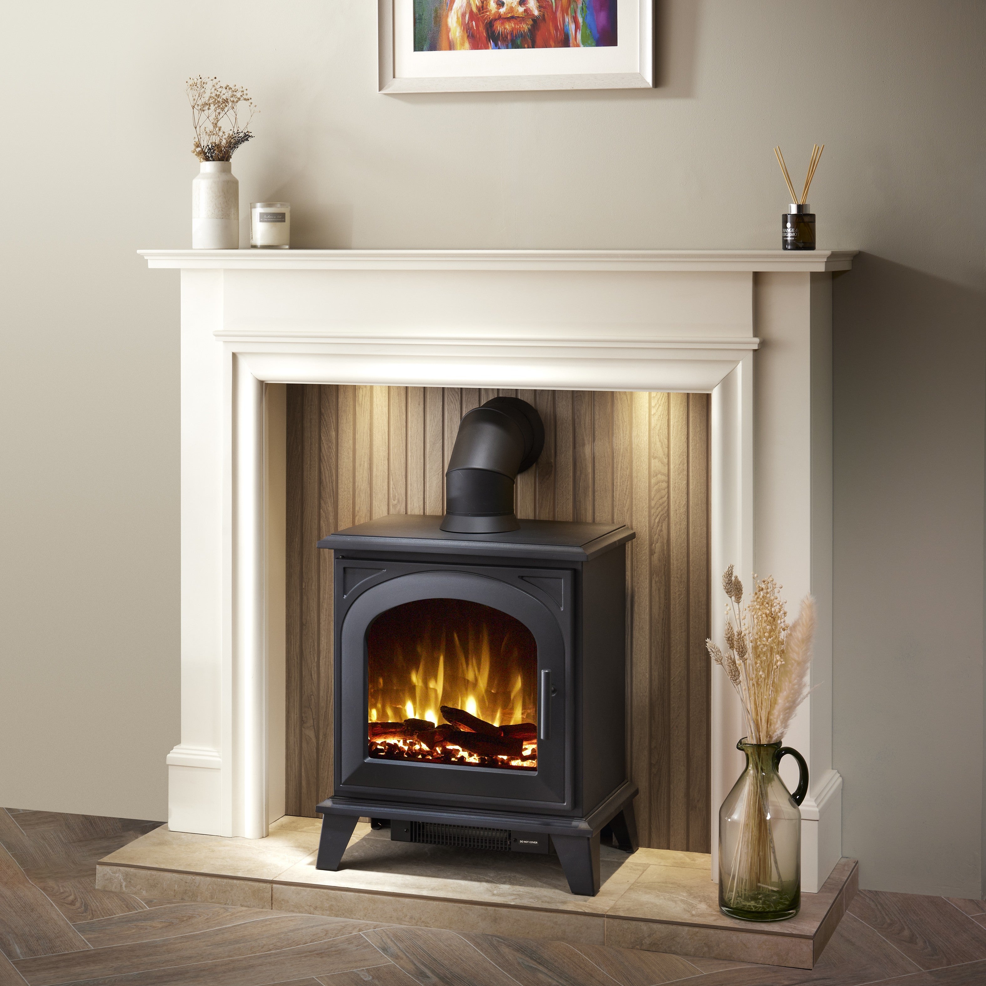 Ravenna Electric Stove – Realistic Log Effect & LED Flames | Firetti by OER Electric Fire-Twilight Fires