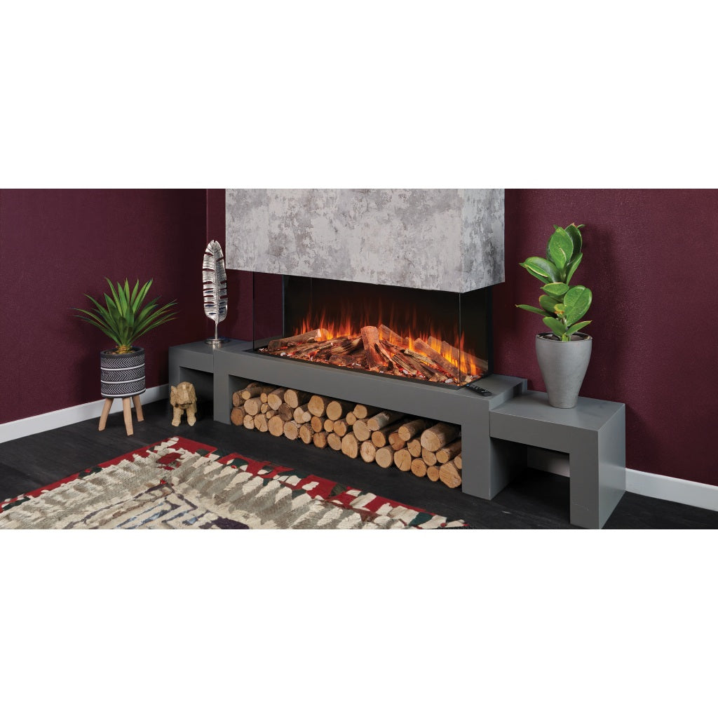 Solution Fires LUX 100 1000mm panoramic electric fire for a media wall