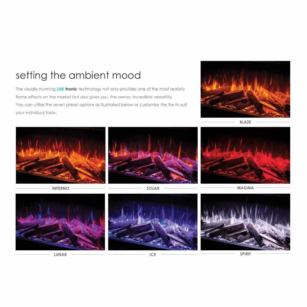 Solution Fires LUX 150 1500mm panoramic electric fire for a media wall