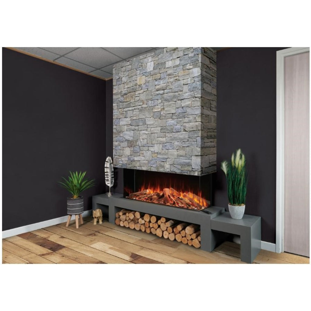 Solution Fires LUX 200 2000mm panoramic electric fire for a media wall