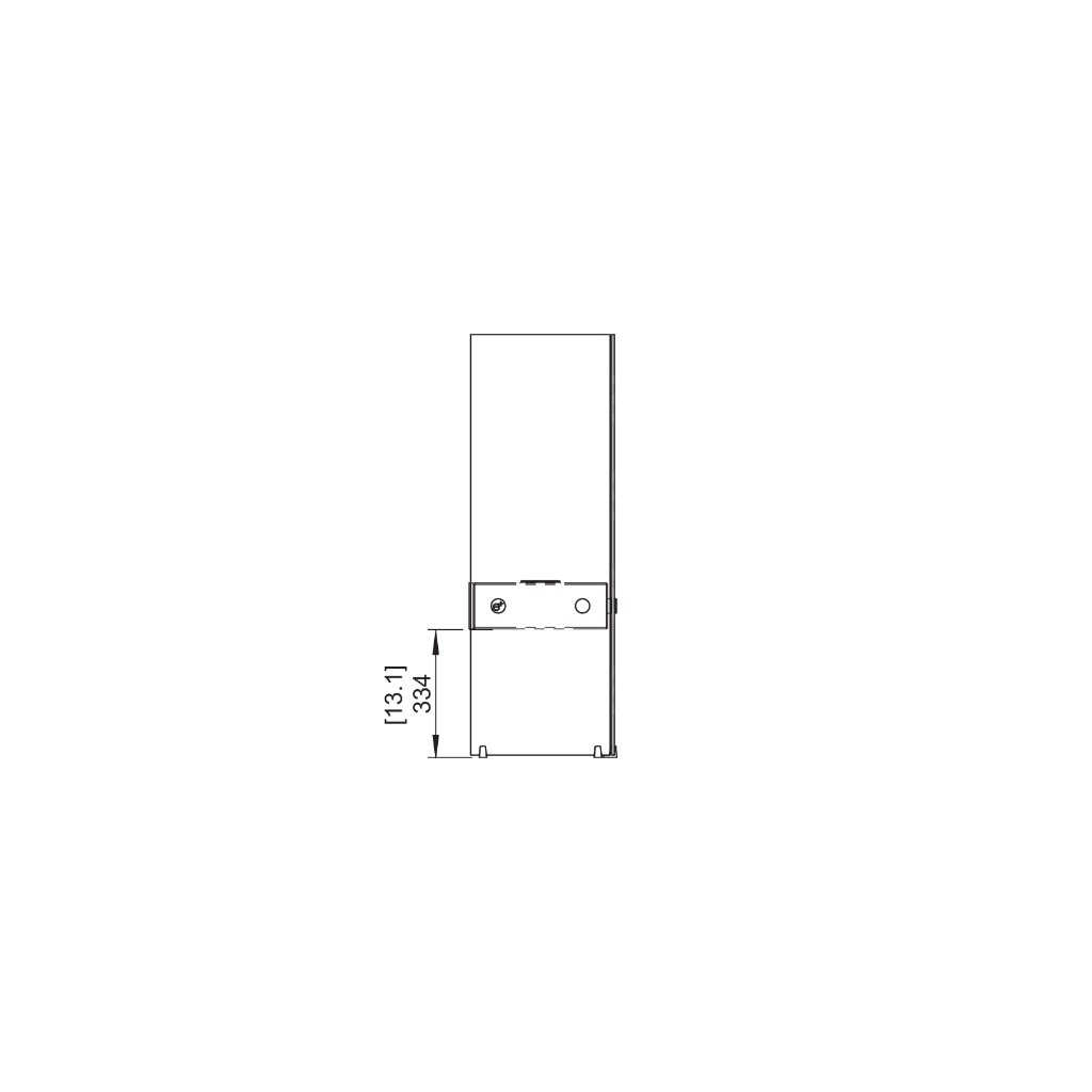 Technical line drawing of the EcoSmart Fire Ghost Bioethanol Fireplace showing side profile dimensions.