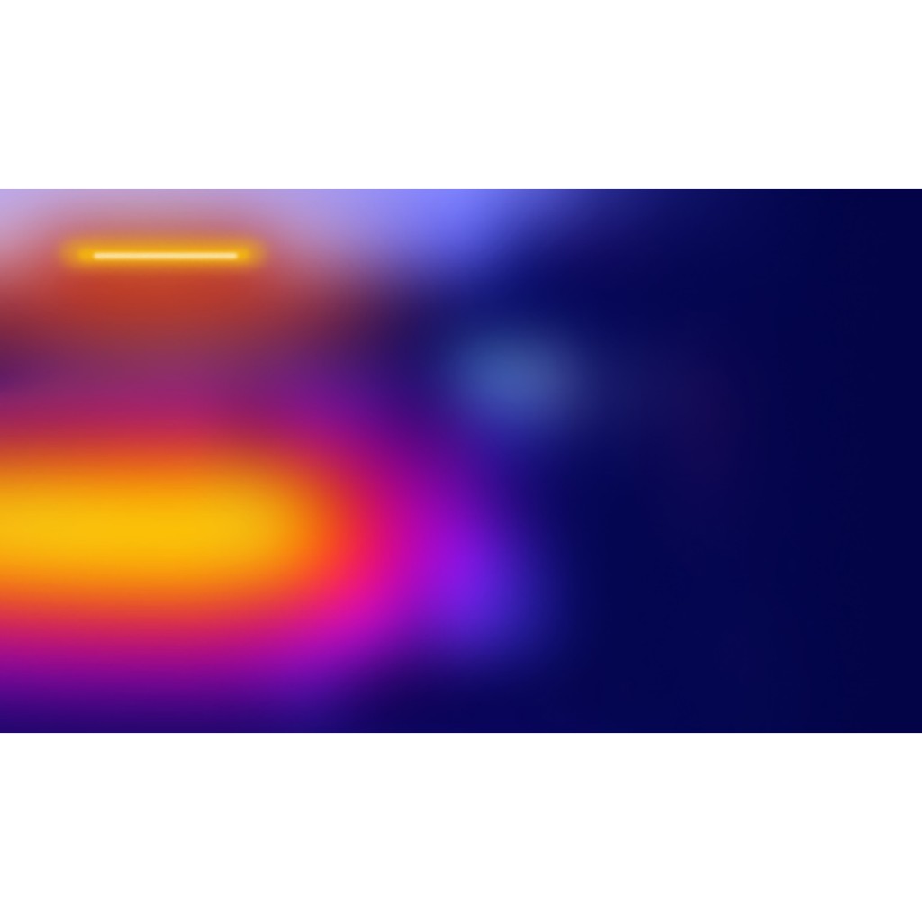 Heatscope Heaters Pure 2400W electric radiant heater glowing with a bright orange light against a dark blue background.