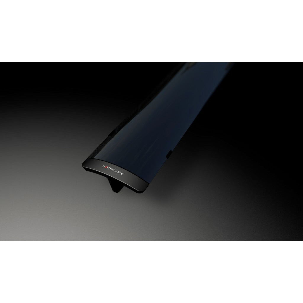 Heatscope Heaters Pure 2400W electric radiant heater in a sleek black finish, viewed from a high angle.