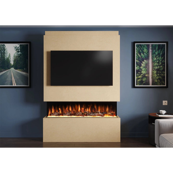 Phoenix 54" Pre-Built Media Wall Fireplace - Electric Fire Package