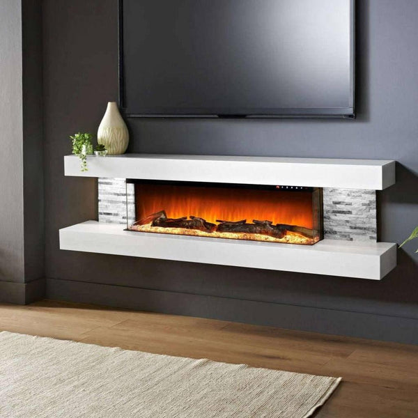 Electric fireplace outlet tv mount