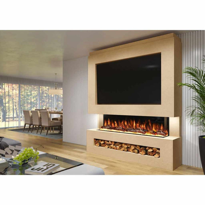 Verona 76" Pre-Built Media Wall Fireplace - Electric Fire Package