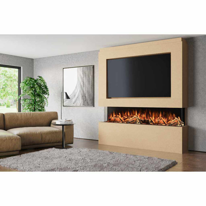 Vittoria 76" Pre-Built Media Wall Fireplace - Electric Fire Package