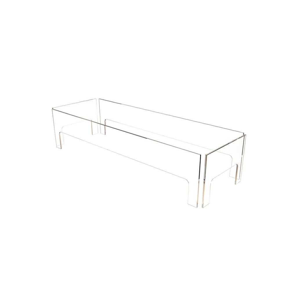 EcoSmart Fire L1080 fireplace screen in a clear, minimalist acrylic design against a white background.