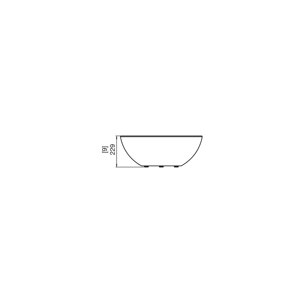 Technical line drawing of the EcoSmart Fire Mix 600 showing a side profile view with a height dimension of 229mm.