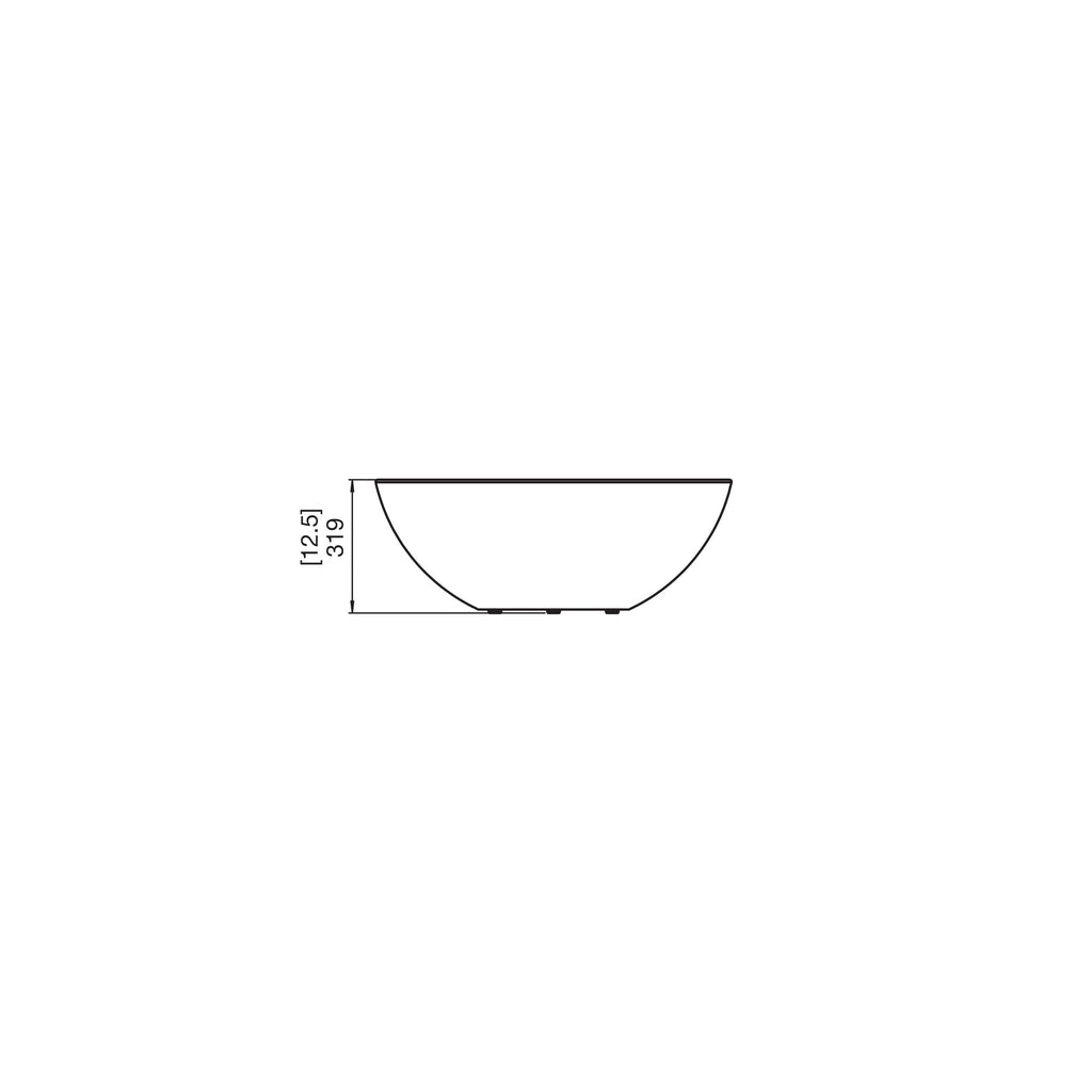 EcoSmart Fire Mix 850 Bioethanol Fire Pit Bowl side profile technical line drawing with height dimensions.