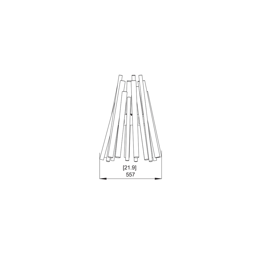Technical line drawing of the EcoSmart Fire Stix Bioethanol Portable Fire Pit showing dimensions in millimetres.